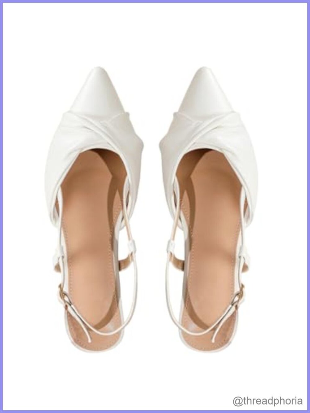 Pointed Toe Slingback Flats Twist Front Closed Toe Comfortable Office